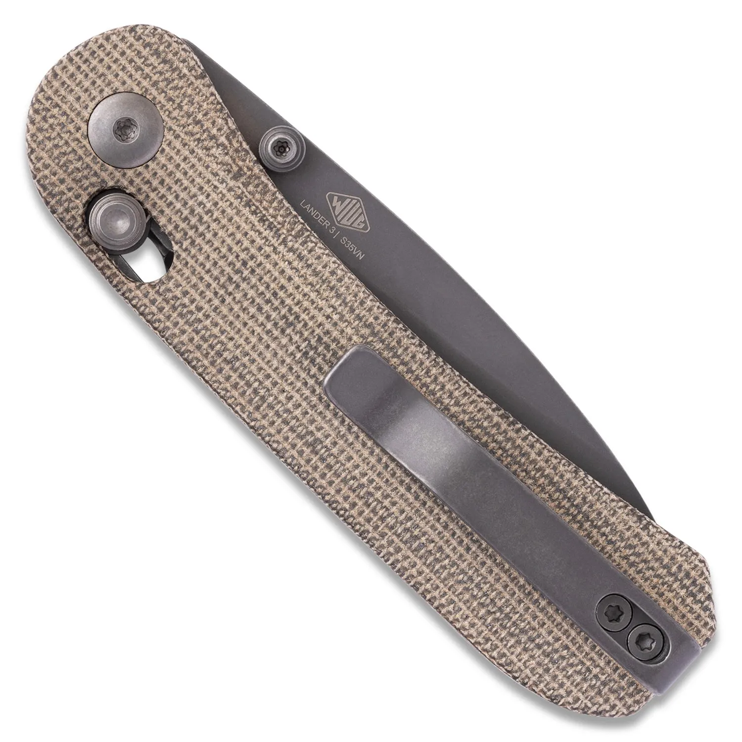 Lander 3 Pocket Knife - Moondust Micarta - Clutch Lock