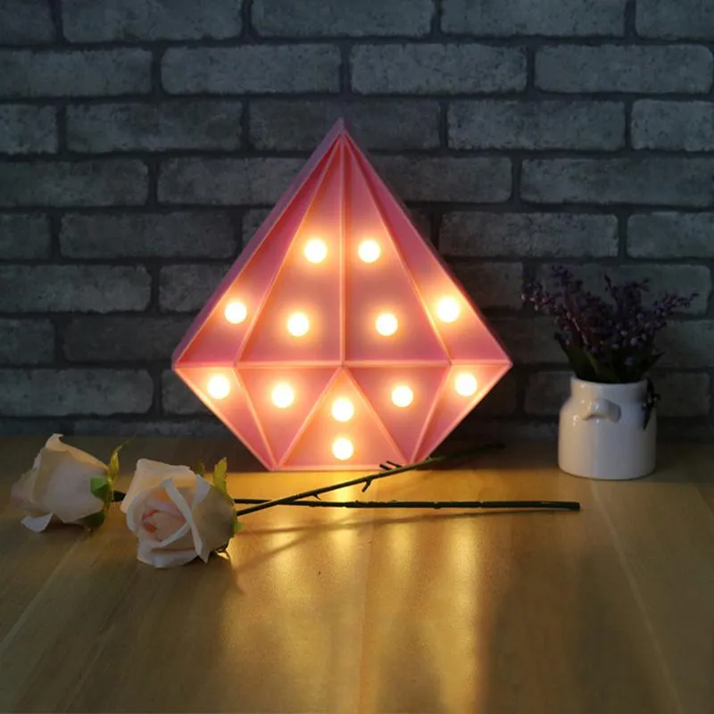 LED Diamond Night Light Decorative 3D Lamp for Bedroom Kids Room