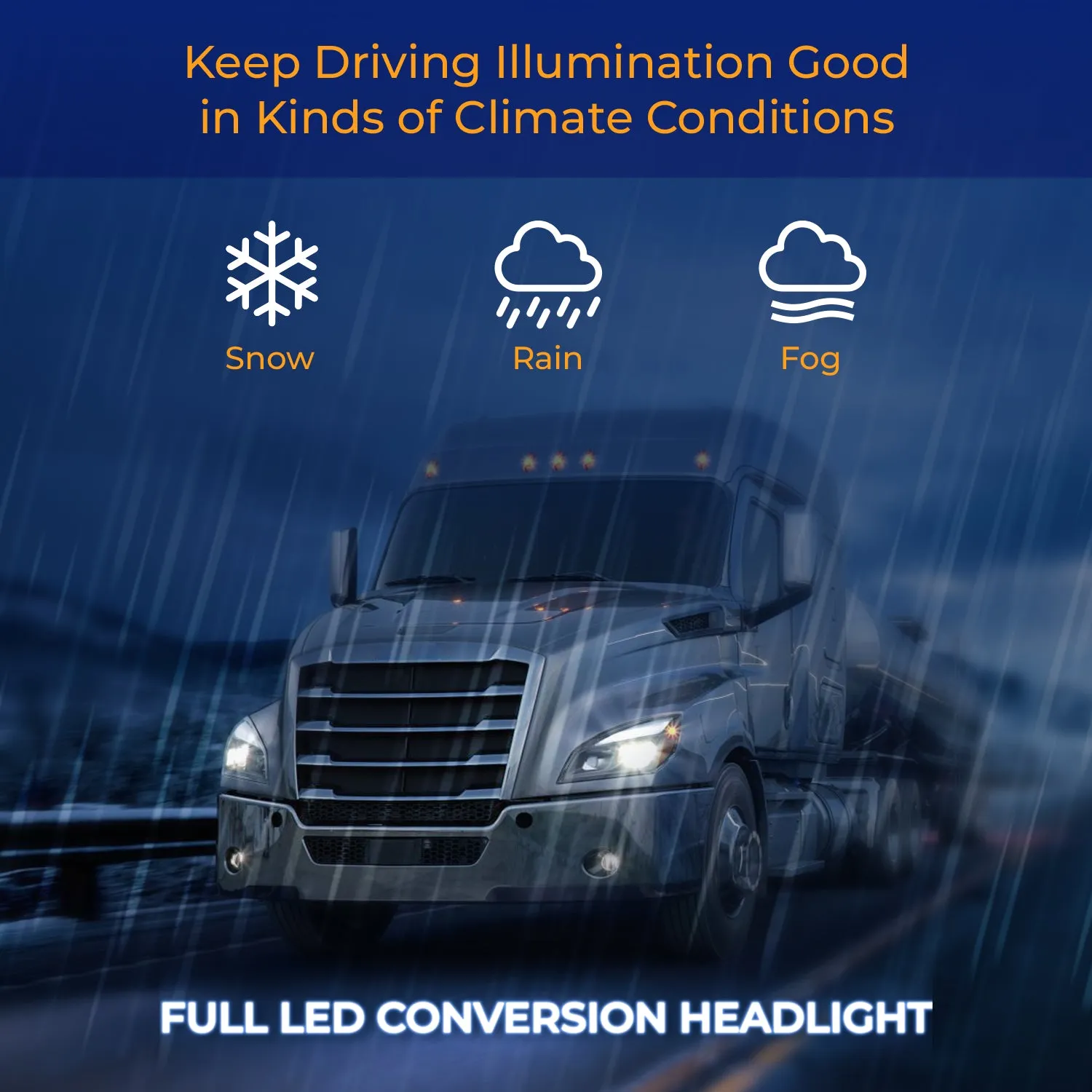 LED Headlight for 2018  Freightliner Cascadia - Black - Left