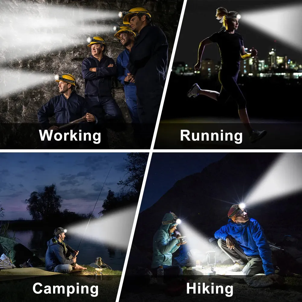 LED Rechargeable Lamp USB Headlamp Waterproof for Home Mountaineering Hiking Running Children's Strong Flashlight with Battery