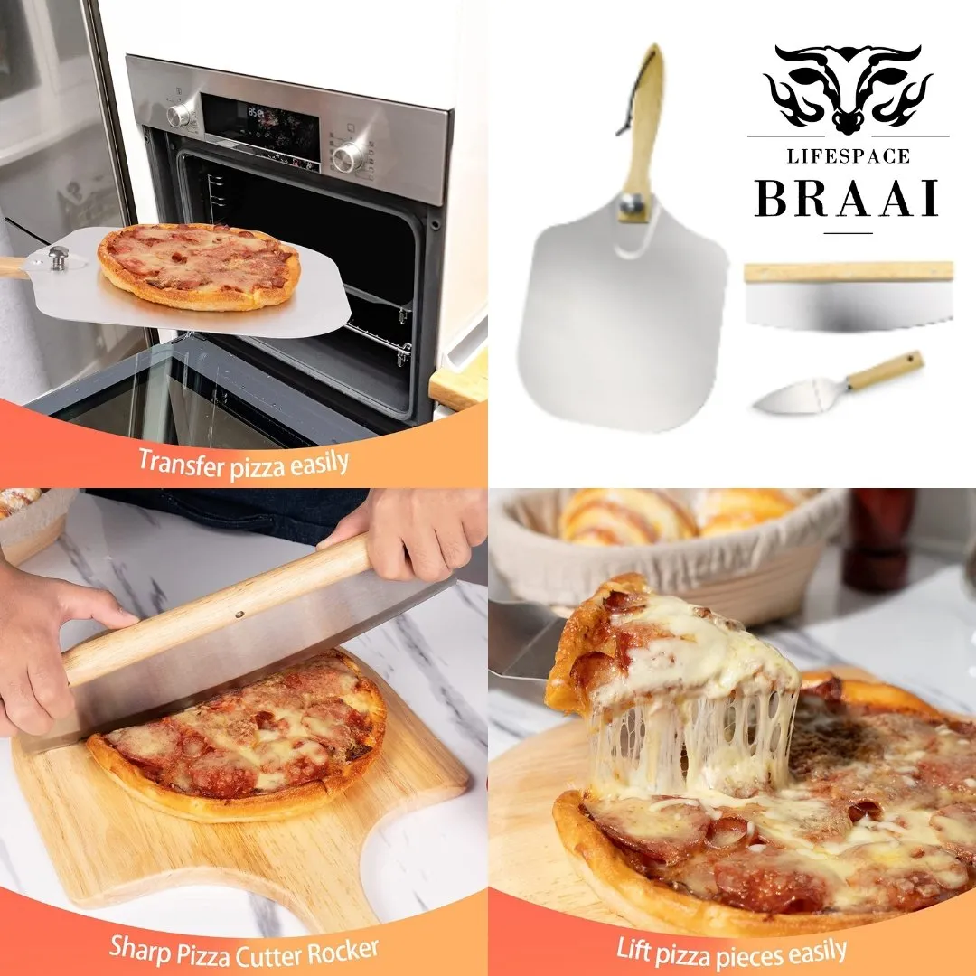 Lifespace Pizza Set - Peel, Cutter & Lifter