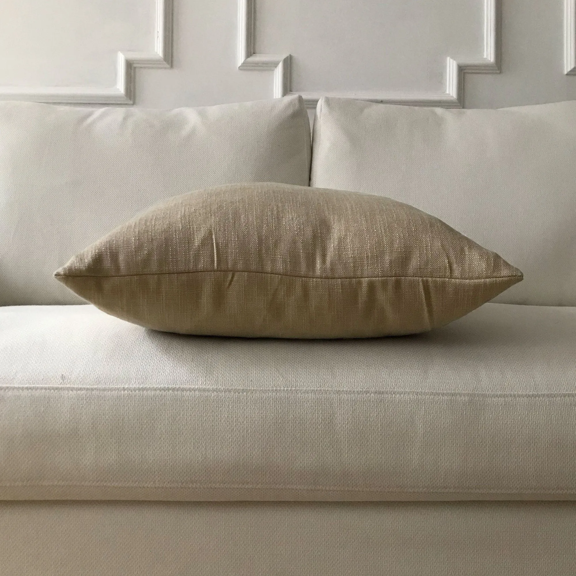 Light Brown Solid Linen Throw Pillow Cover 20x20