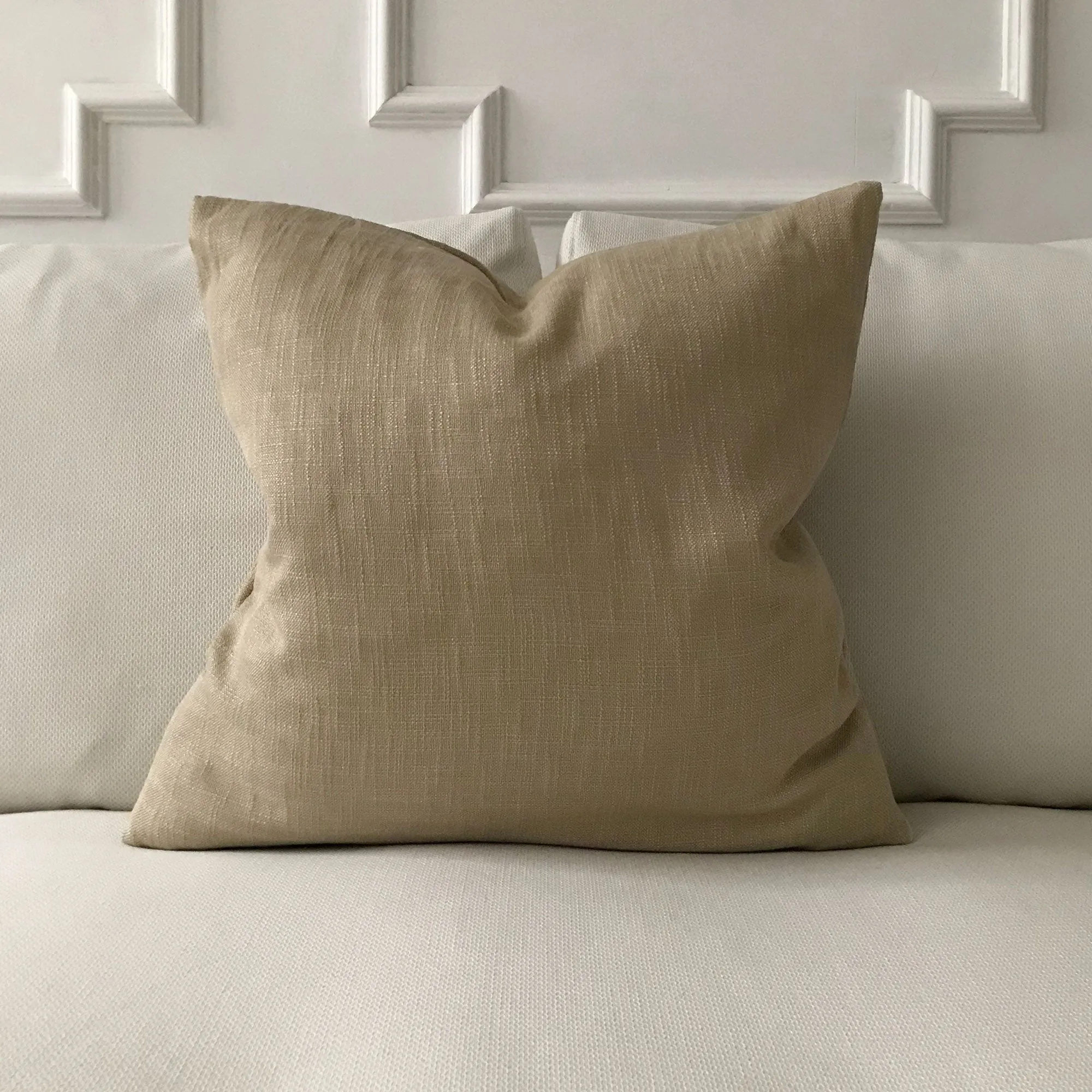 Light Brown Solid Linen Throw Pillow Cover 20x20