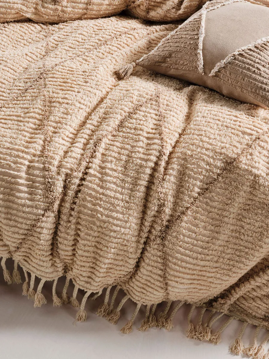 LINEN HOUSE ASHA SAND QUILT COVER SET