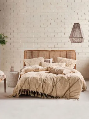 LINEN HOUSE ASHA SAND QUILT COVER SET