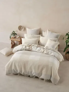 LINEN HOUSE BALEARES NATURAL QUILT COVER SET