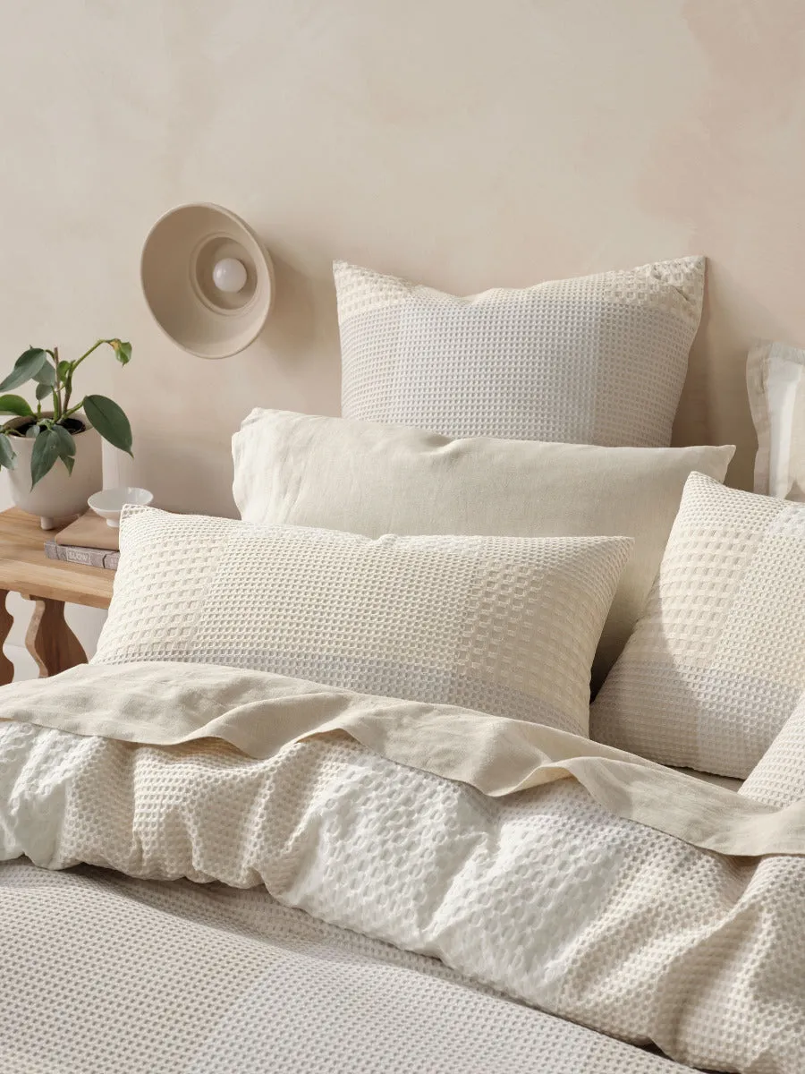 LINEN HOUSE BALEARES NATURAL QUILT COVER SET