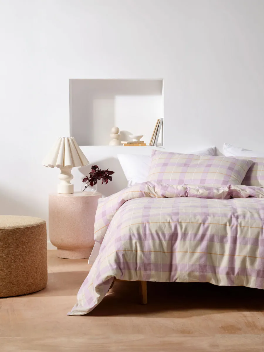 LINEN HOUSE FLANNELETTE QUILT COVER SET - CORINNE LAVENDER