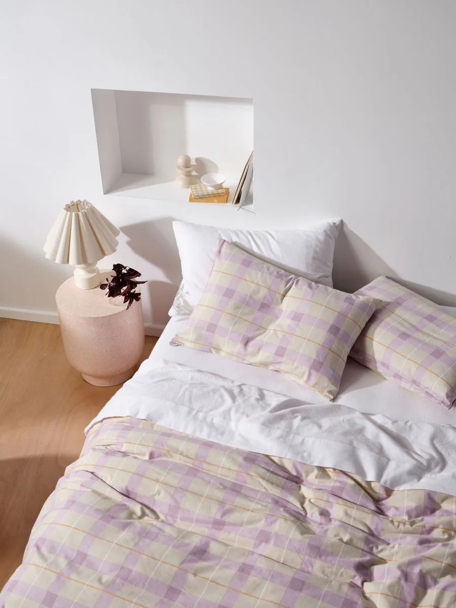 LINEN HOUSE FLANNELETTE QUILT COVER SET - CORINNE LAVENDER