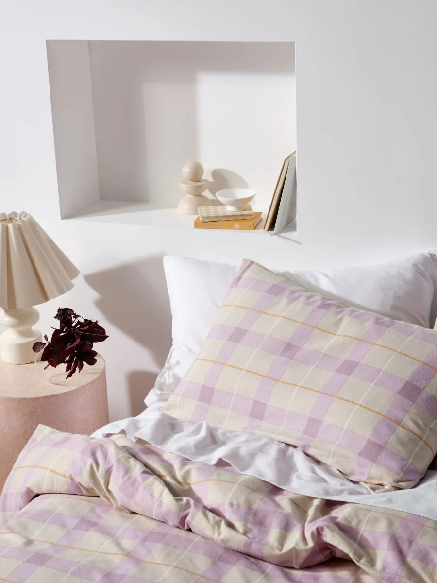 LINEN HOUSE FLANNELETTE QUILT COVER SET - CORINNE LAVENDER