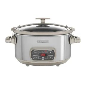 Locking Lid Digital Slow Cooker, 7-Quart, Silver