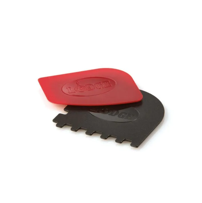 Lodge 2 Piece Pan Scrapper Set, Black / Red