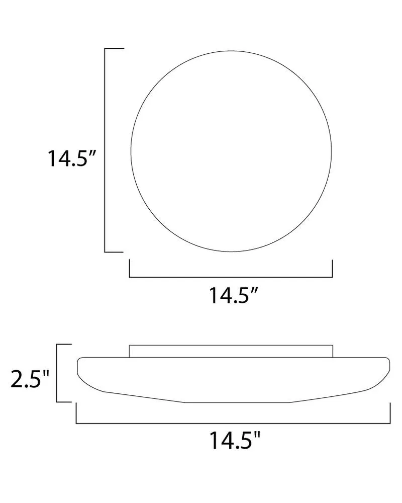 Low Profile EE 14.5" 2 Light Flush Mount in White