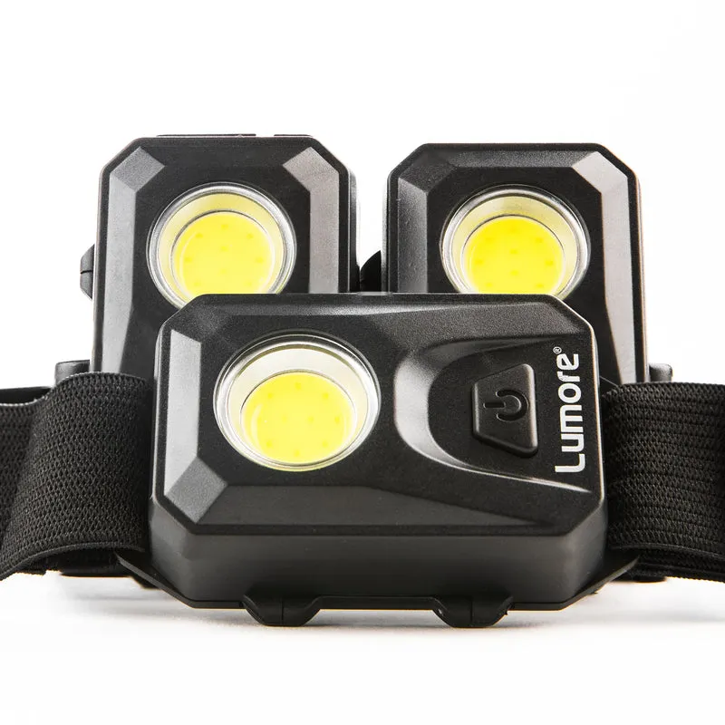 Lumore 150 lm Black LED COB Head Lamp AAA Battery