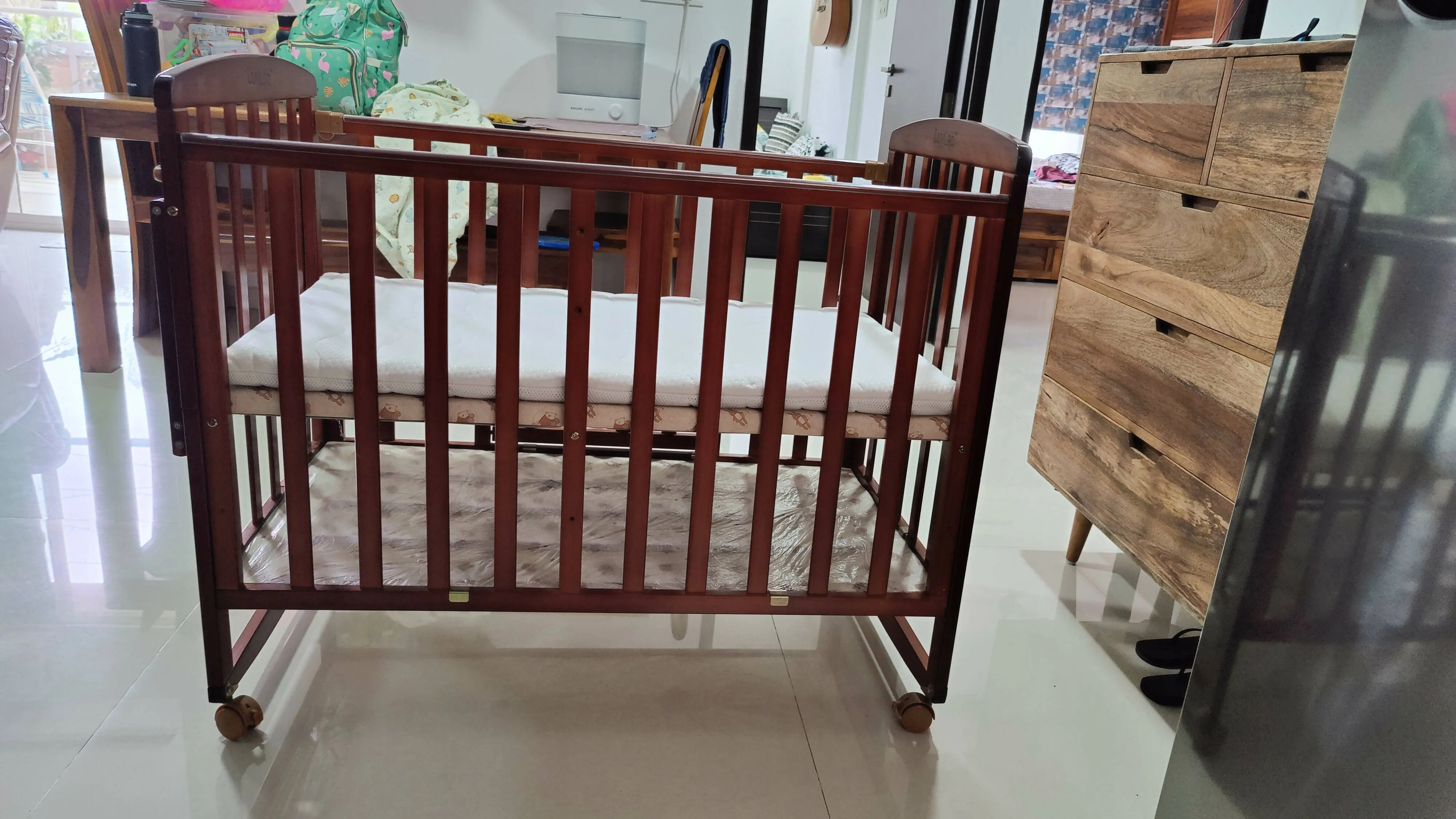 LUVLAP C-50 Wooden Crib/Cot, Dimensions - L92×B62×H157 cm