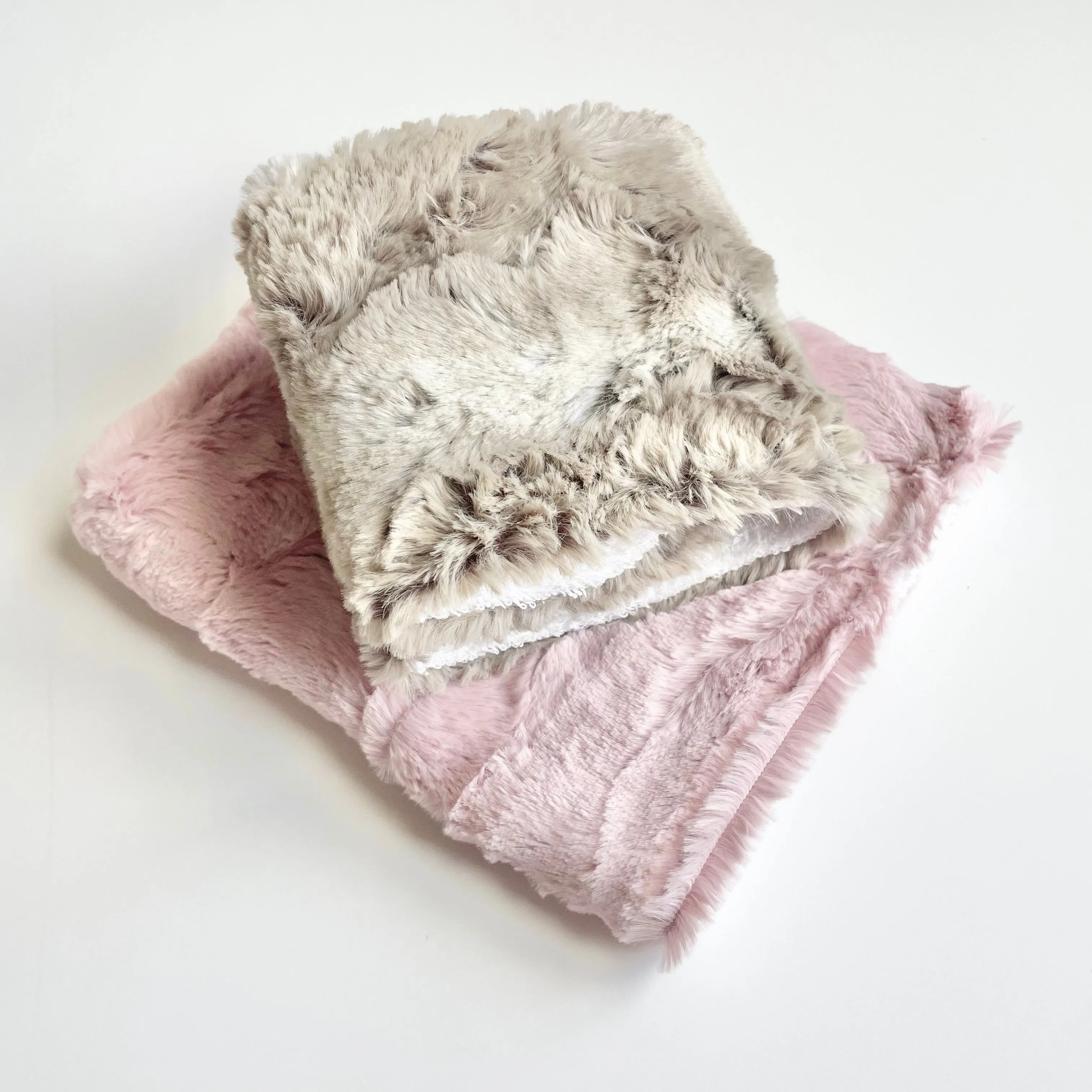 Luxe Rabbit Blush Burp Cloth Set