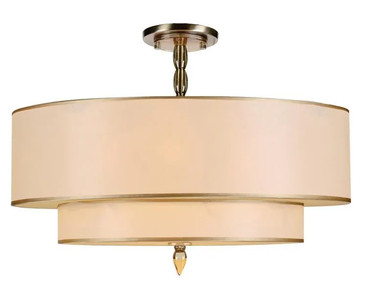 LUXO 5 LIGHT CEILING MOUNT, RAW BRASS