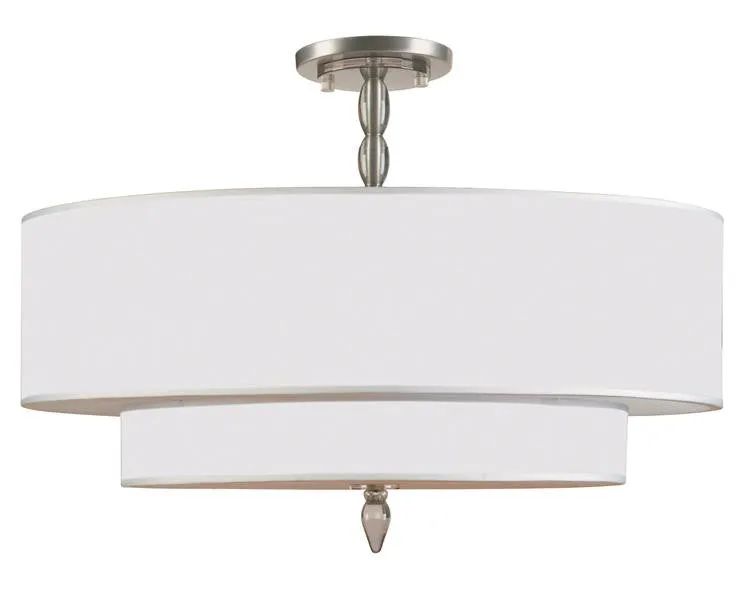 LUXO 5 LIGHT CEILING MOUNT, SATIN NICKEL