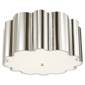 MARKOS GRANDE FLUSH MOUNT, POLISHED NICKEL