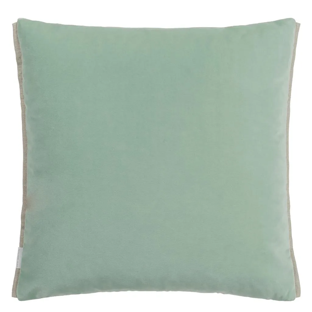 Marquise Duck Egg Velvet Throw Pillow by Designers Guild