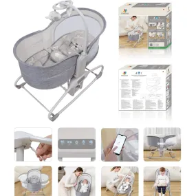 Mastela 5in1 Baby Bassinet & Swing Bear Grey