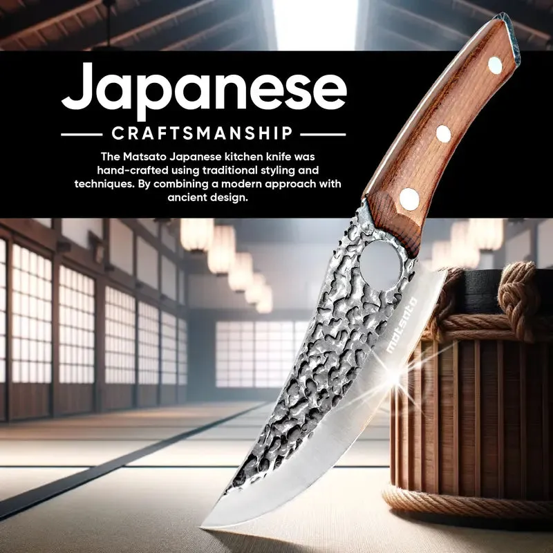 Matsato Chef Knife - Perfect Kitchen Knife. Japanese Knife for Cooking, Chopping Knife. Japanese Chef Knife for Home, Camping, BBQ. Chef’S Knives Designed for Balance & Control, Damascus Quality