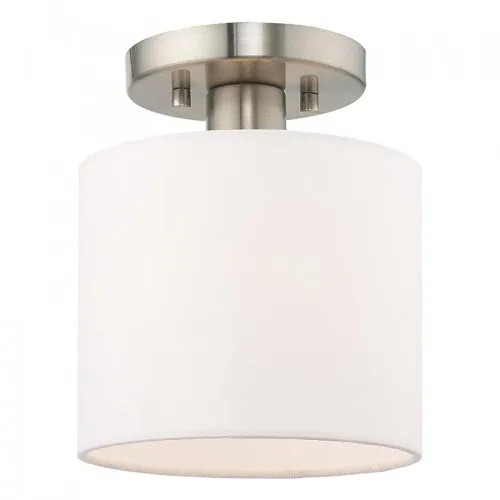 MERIDIAN 1 LIGHT CEILING MOUNT, BRUSHED NICKEL