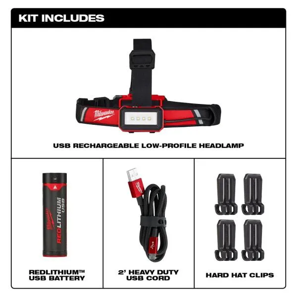 Milwaukee 2115-21 USB Rechargeable Low-Profile Headlamp