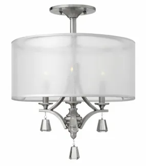 MIME 3 LIGHT CEILING MOUNT, SILVER