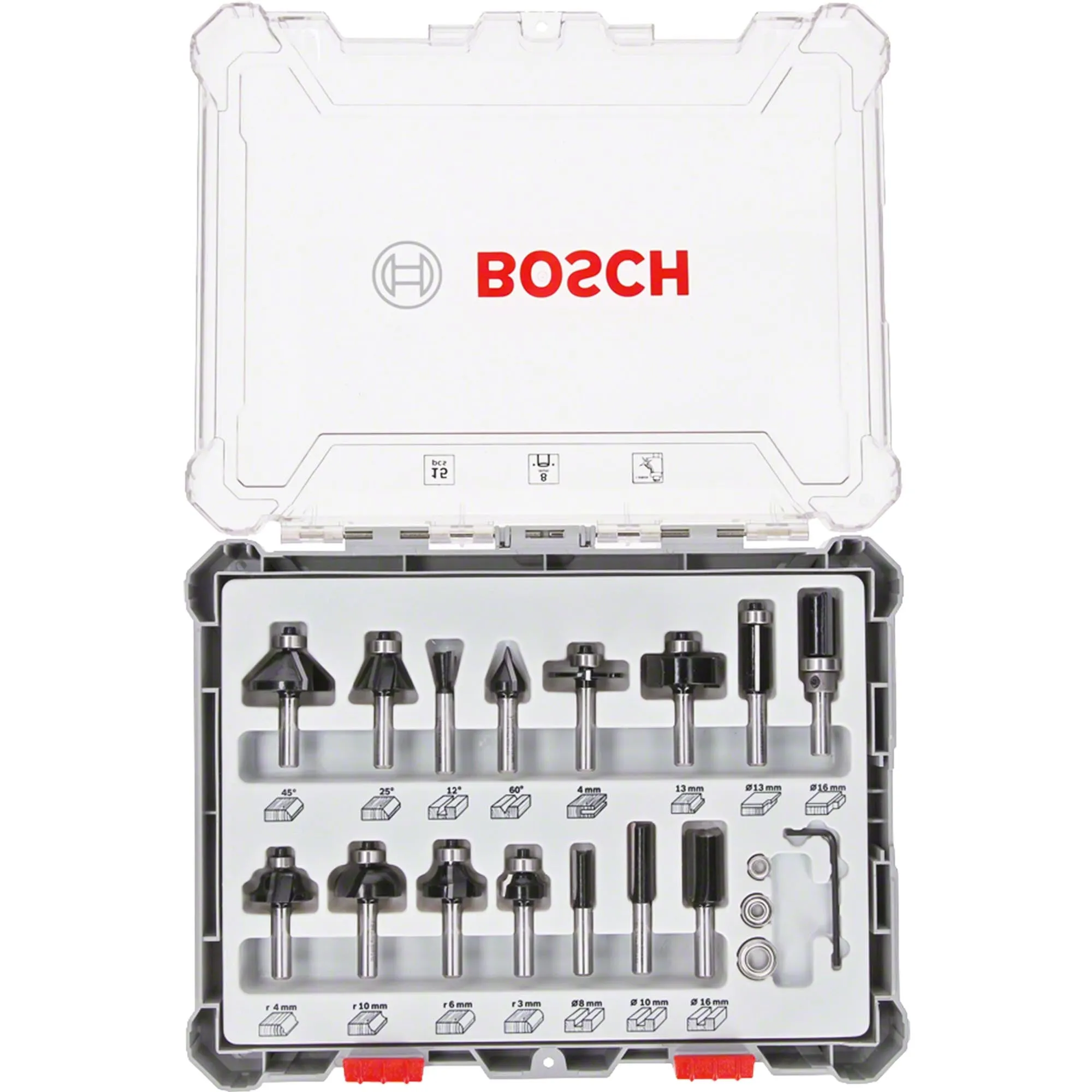 Mixed Router Bit Set Bosch 15pcs