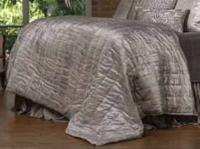 Moderne Ivory and Silver Quilted Personal Blanket