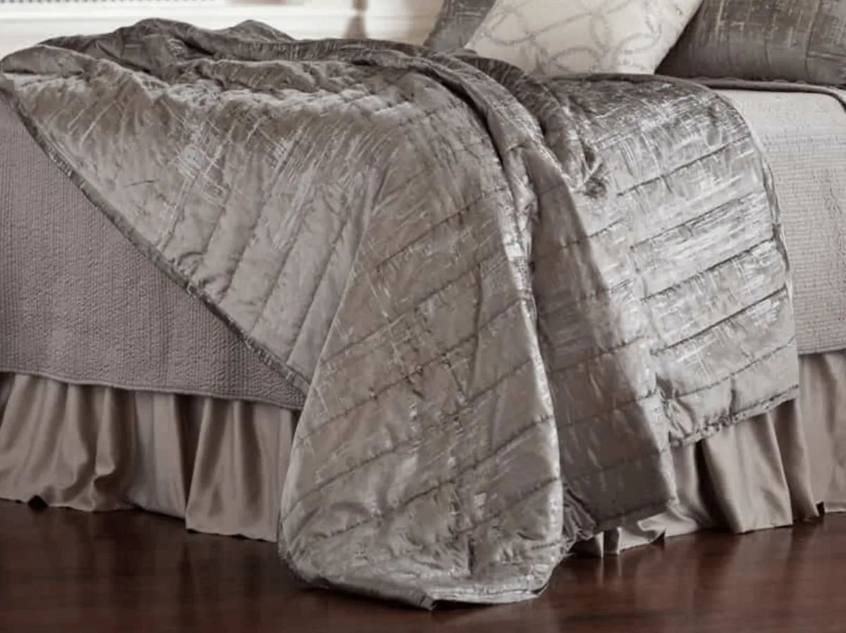 Moderne Silver and Silver Quilted Personal Blanket