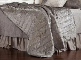 Moderne Silver and Silver Quilted Personal Blanket