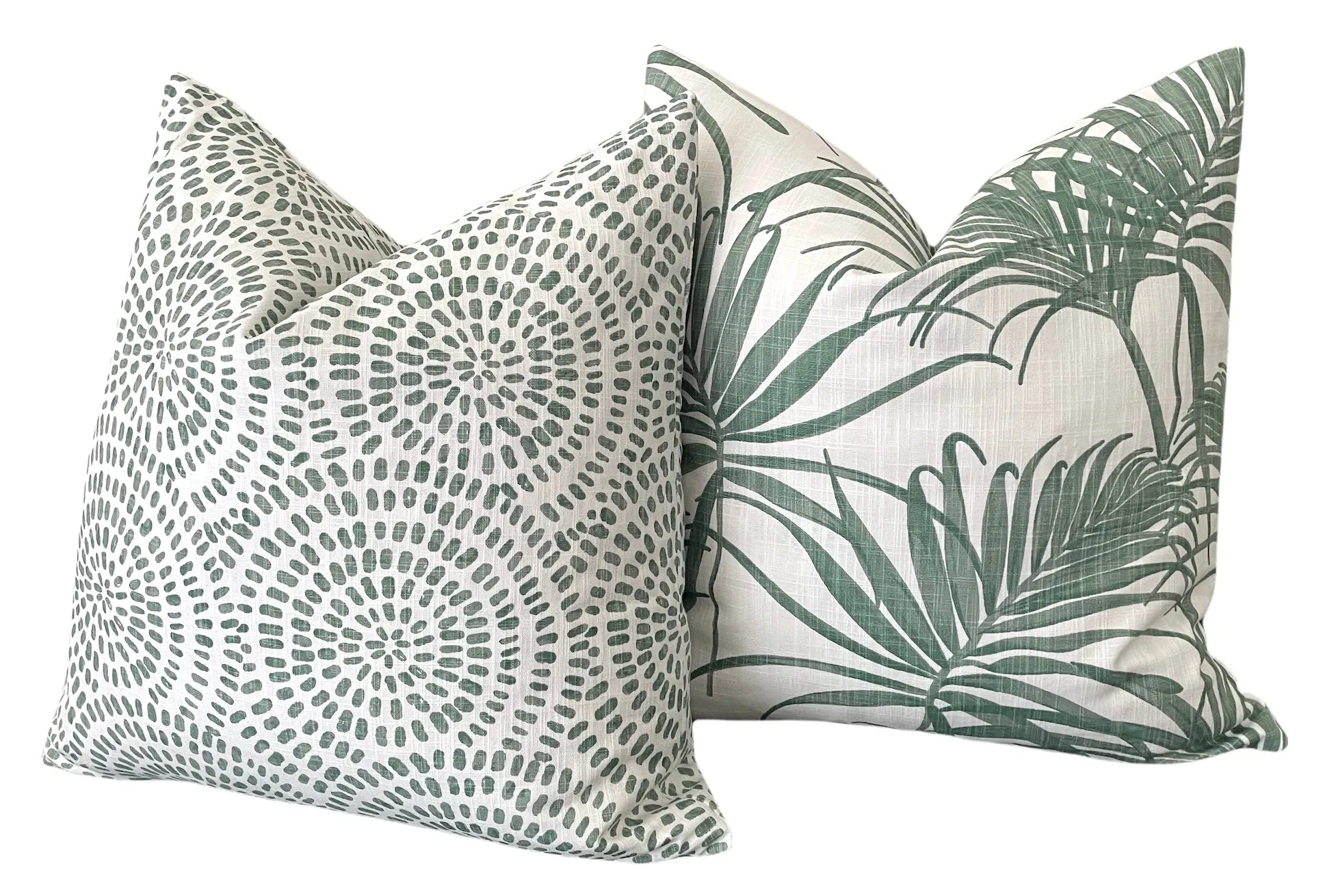 Nehimba Safari Collection: Sage Green & White Decorative Pillow Covers