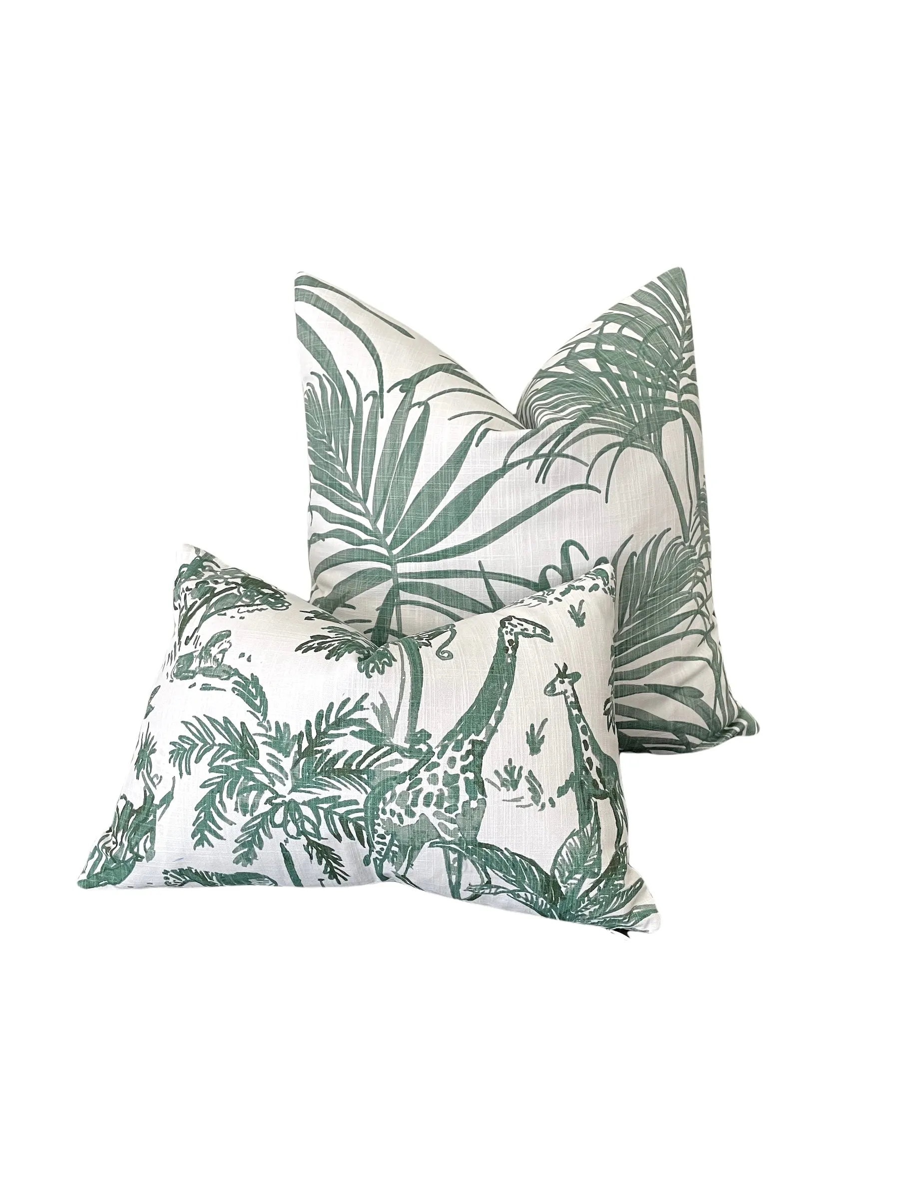 Nehimba Safari Collection: Sage Green & White Decorative Pillow Covers