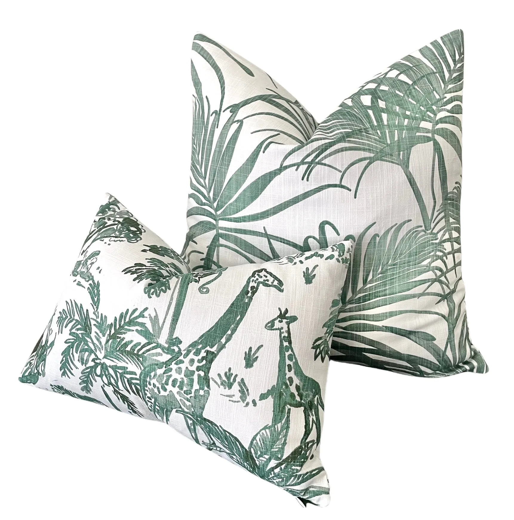 Nehimba Safari Collection: Sage Green & White Decorative Pillow Covers