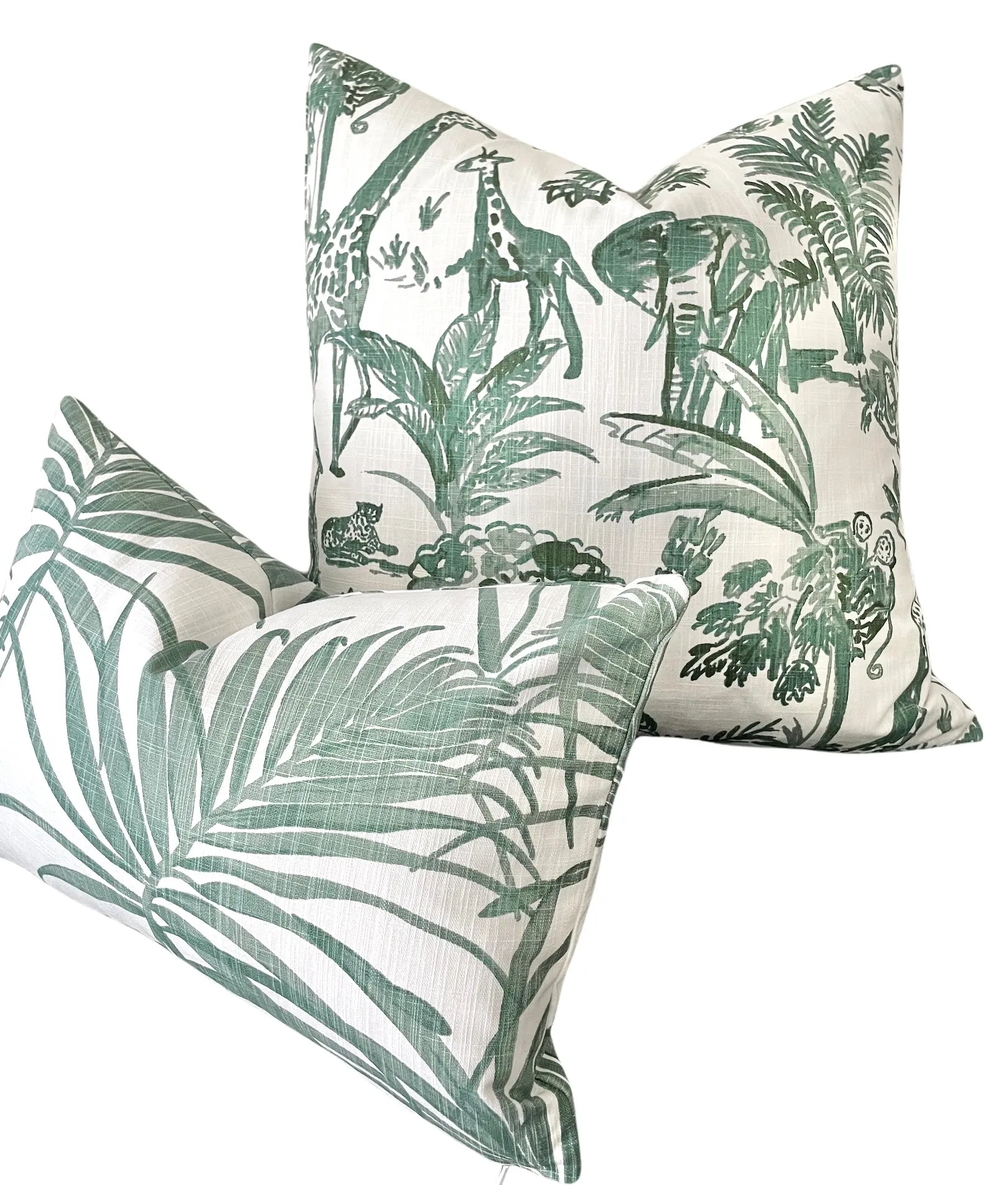 Nehimba Safari Collection: Sage Green & White Decorative Pillow Covers