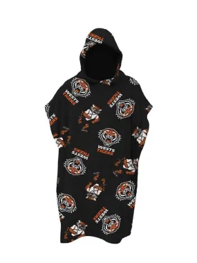 NRL Youth Hooded Towel - West Tigers - Kids - Beach Bath - OSFM