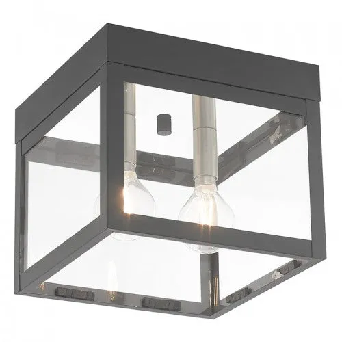 NYACK 2 LIGHT CEILING MOUNT, SCANDINAVIAN GRAY