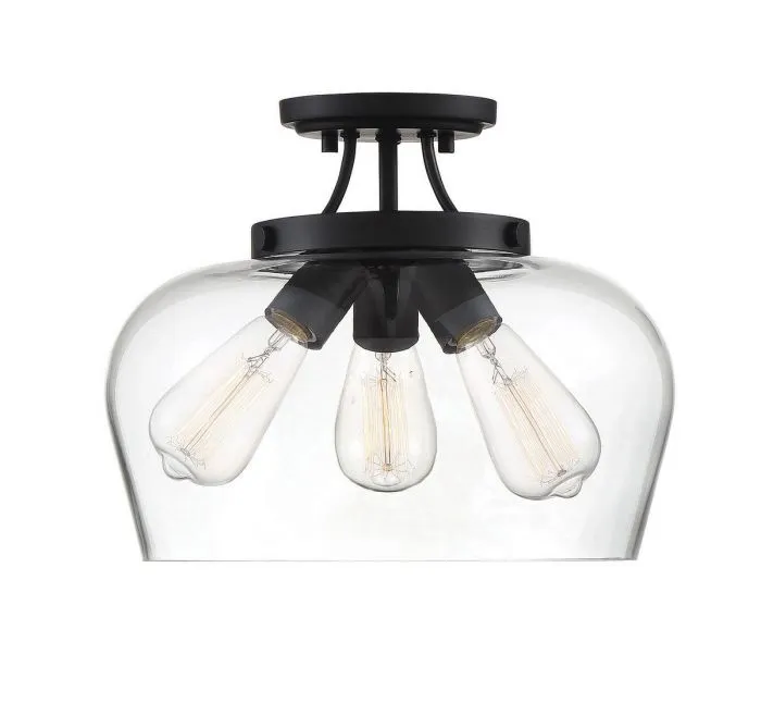 Octave 3 Light Black Semi Flush Mount