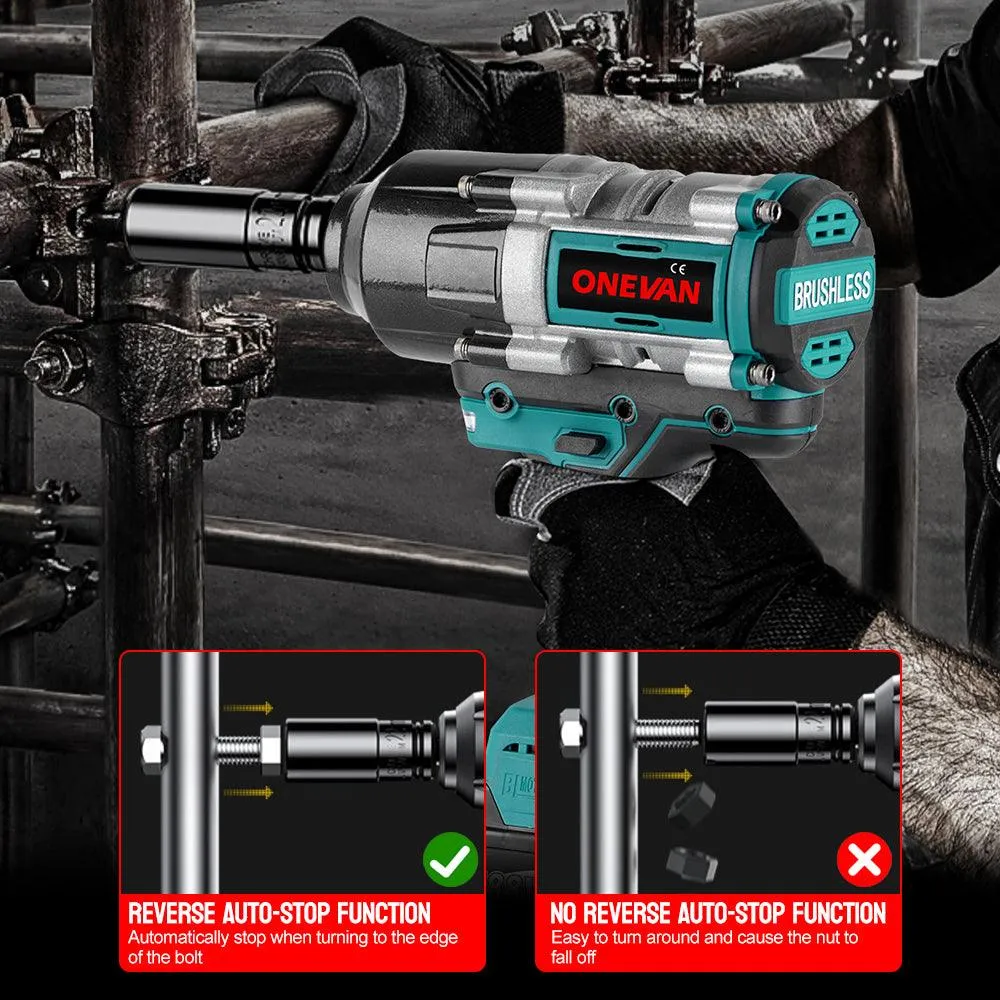 ONEVAN 3/4" 3100N·m Brushless Cordless Impact Wrench | For Makita 18V Battery