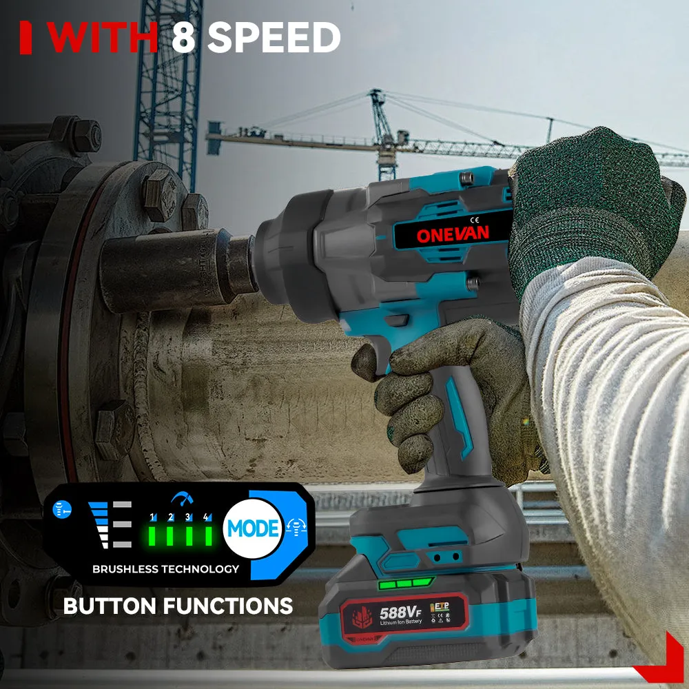 ONEVAN 3/4" 3500N·m Brushless Cordless Impact Wrench | For Makita 18V Battery