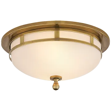 OPENWORK SMALL FLUSH MOUNT, ANTIQUE BRASS