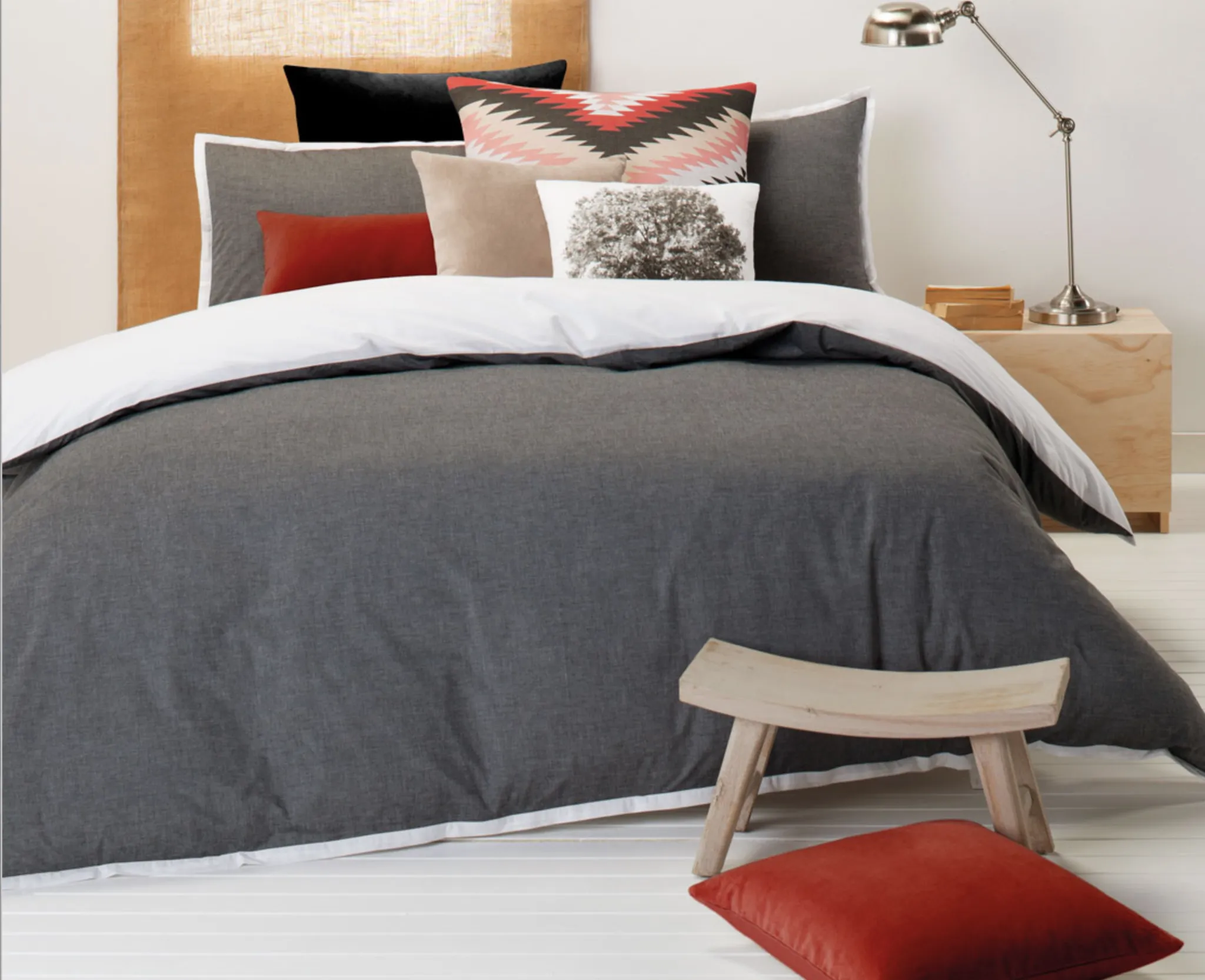 Orson Charcoal Quilt Cover Set