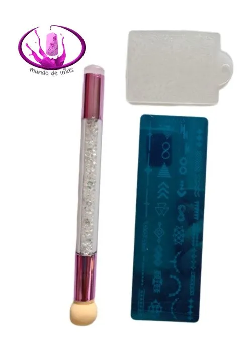 PENCIL STAMPER - doble end stamper and sponge. Includes 1 free stamping plate