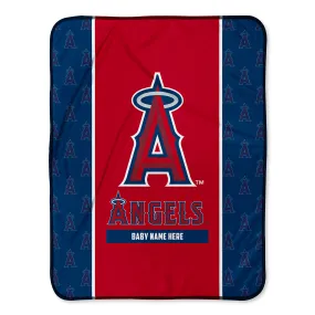 Personalized Los Angeles Angels Icon Baby Pixel Fleece Blanket