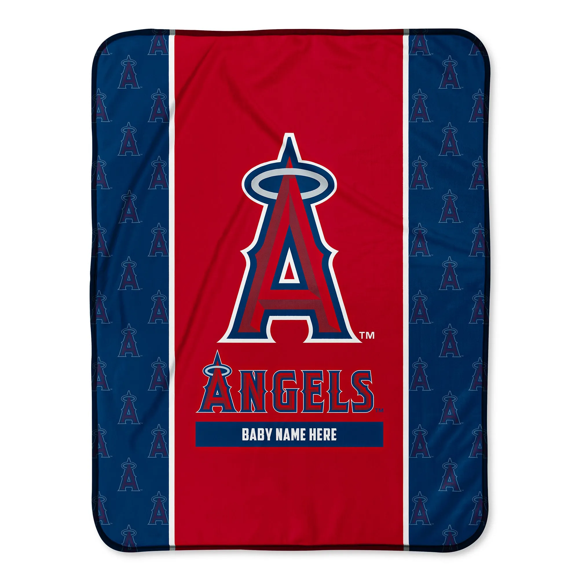 Personalized Los Angeles Angels Icon Baby Pixel Fleece Blanket