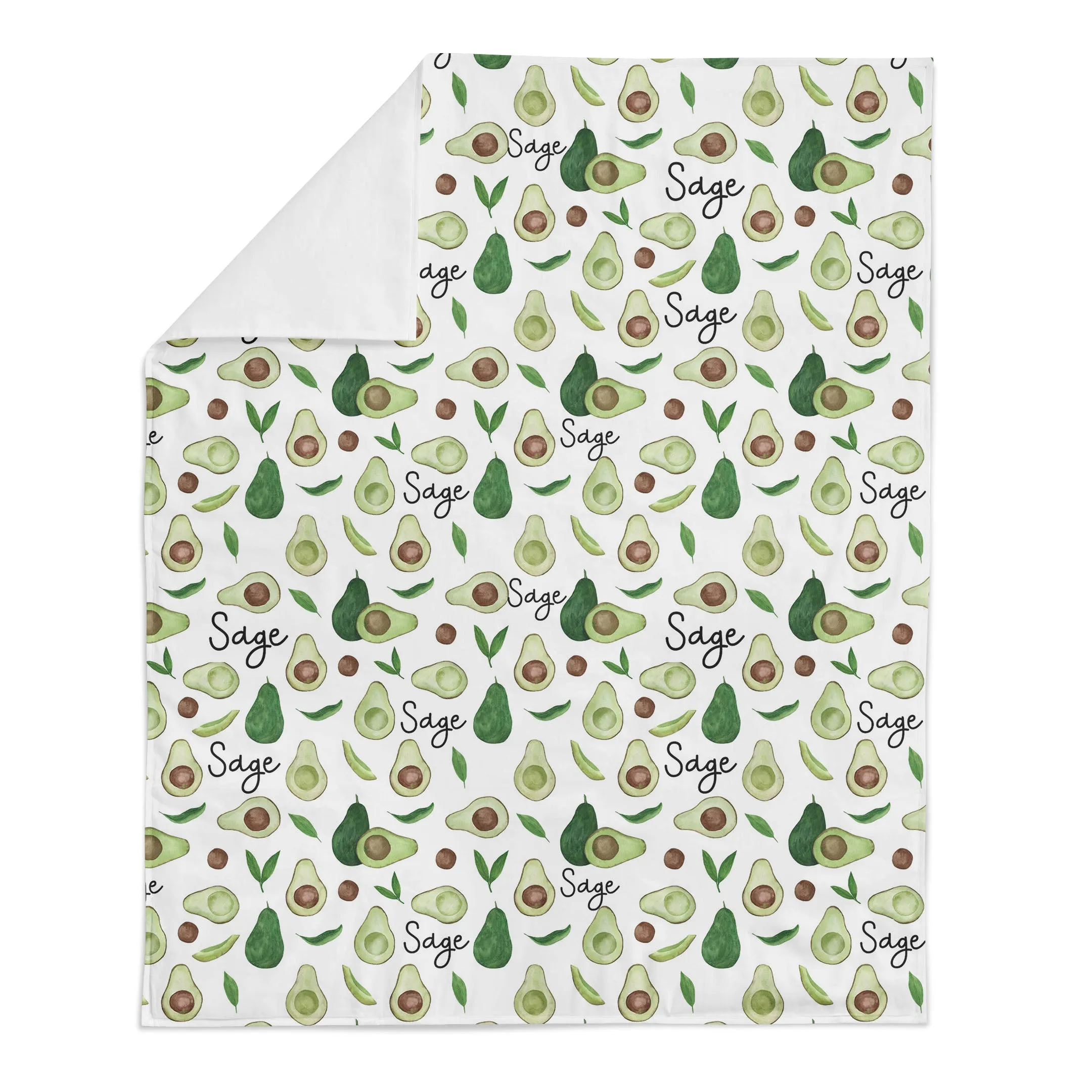 Personalized Name Minky Blanket - AVOCADOS