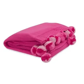 Pink Pom Pom Cotton Blanket