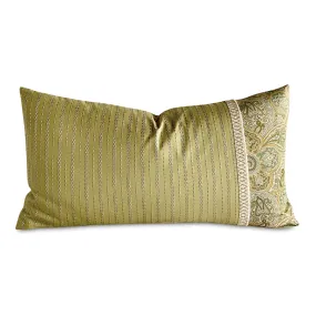 Pistachio Embroidered Stripe King Sham 21x37